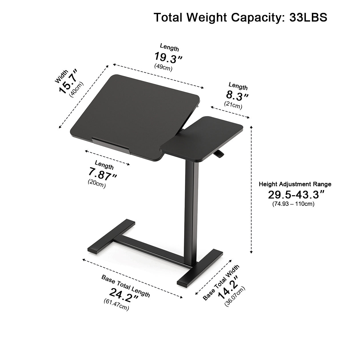 Adjustable Overbed Table on Wheels – Tilting - Flyachilles