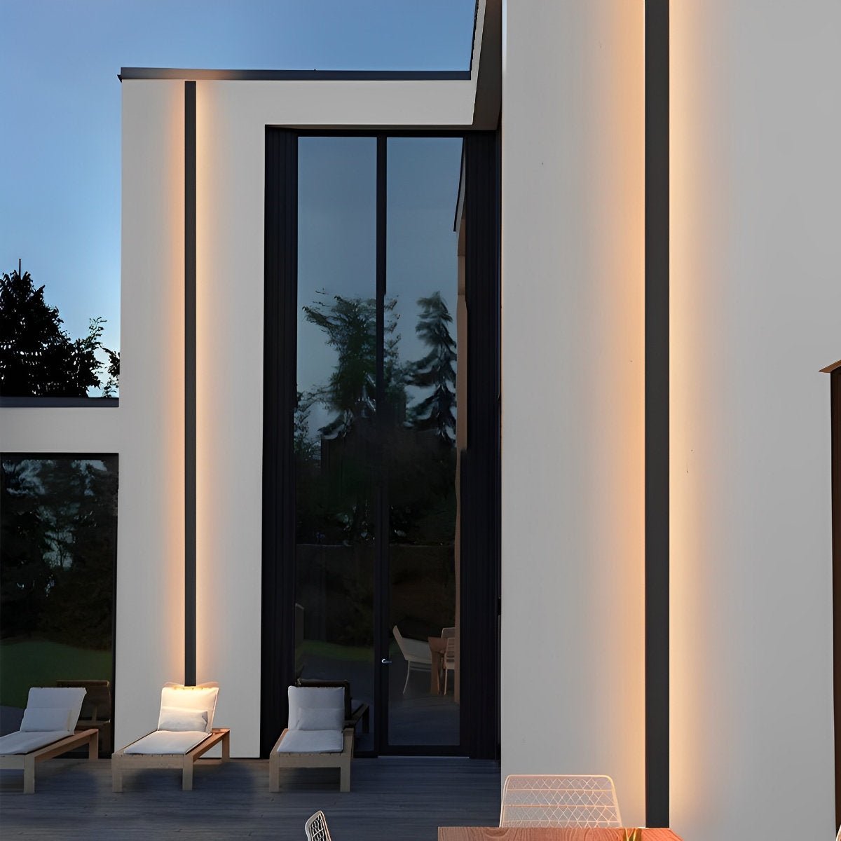 Black Long Strip LED RGB IP65 Waterproof Outdoor Wall Mount Lighting - Flyachilles