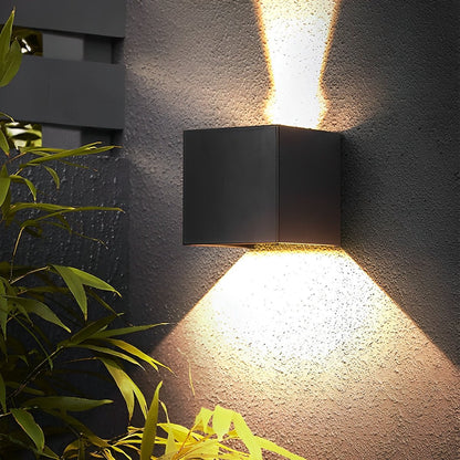 Black Square Up Down LED Lighting Exterior Porch Lights - Flyachilles