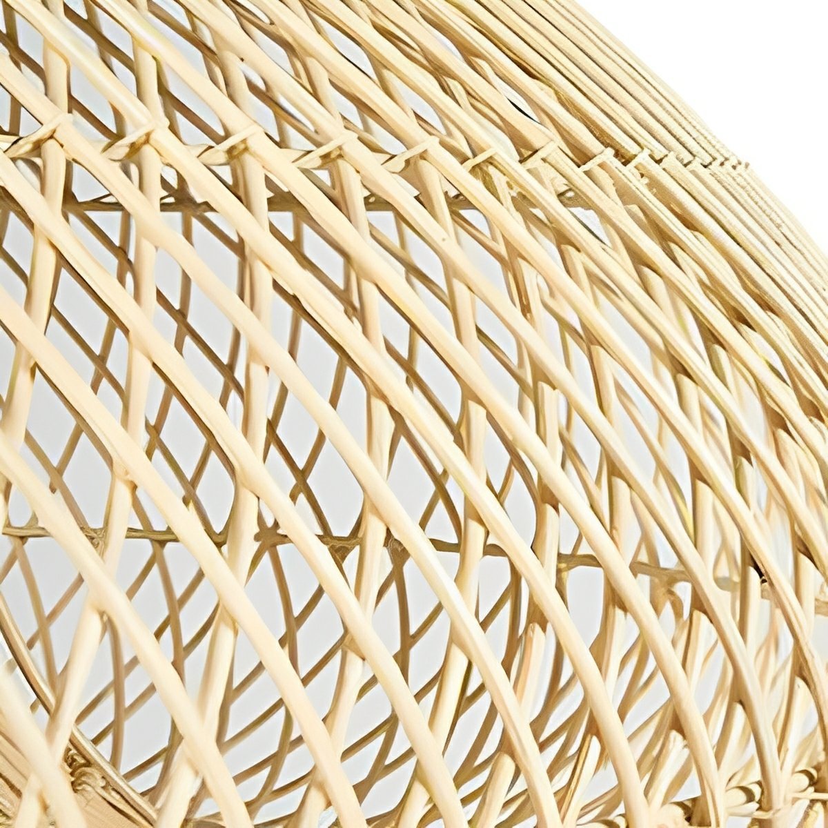 Bowl - shaped Handmade Rattan Pendant Light – Boho Woven Hanging Lamp - Flyachilles