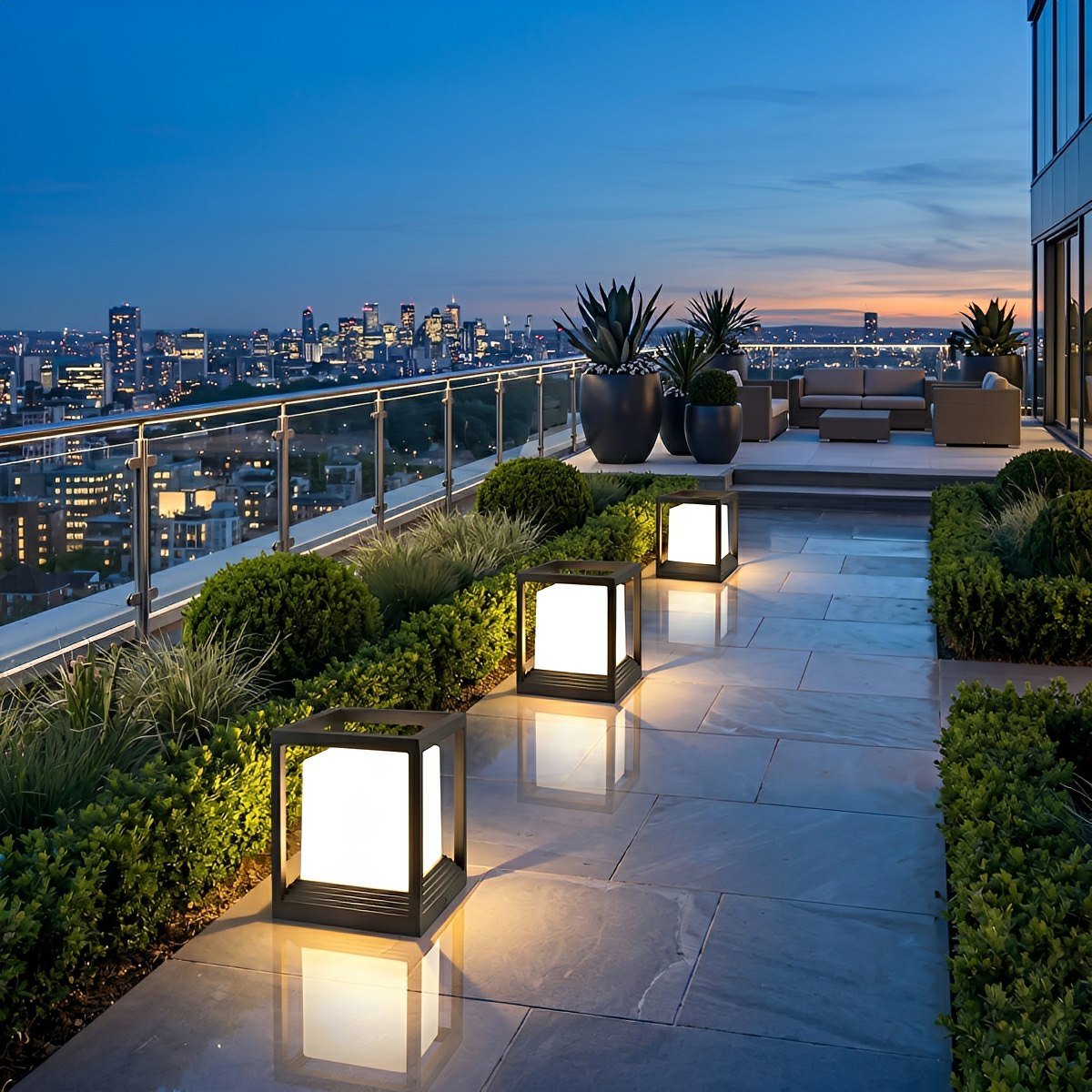 Classic Minimalist Cube Waterproof Fence Outdoor Post Light - Flyachilles