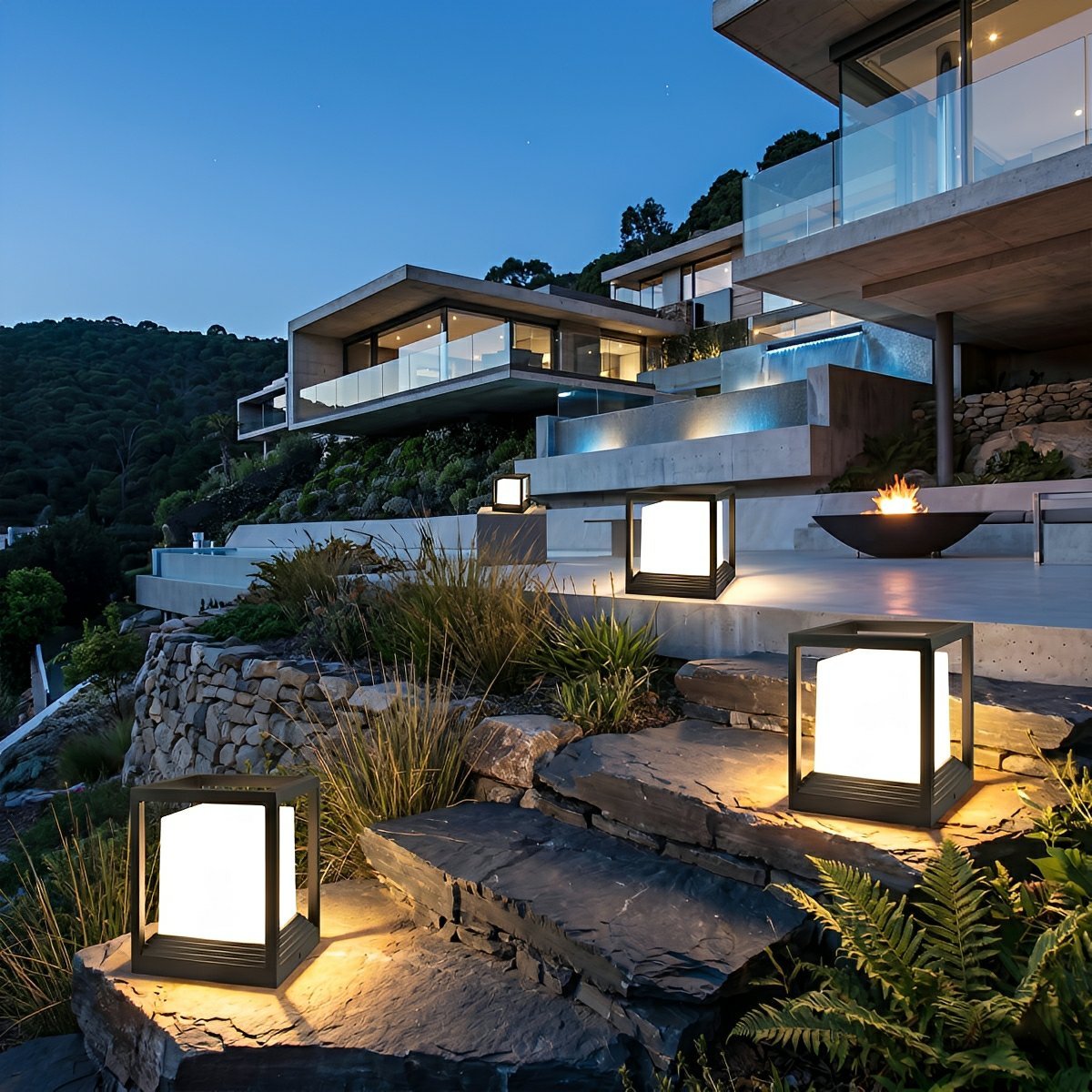 Classic Minimalist Cube Waterproof Fence Outdoor Post Light - Flyachilles