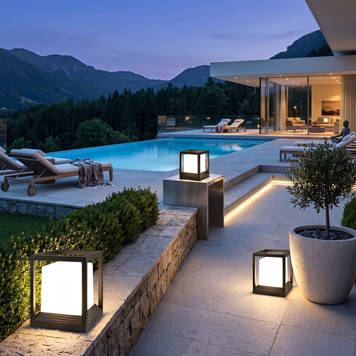 Classic Minimalist Cube Waterproof Fence Outdoor Post Light - Flyachilles