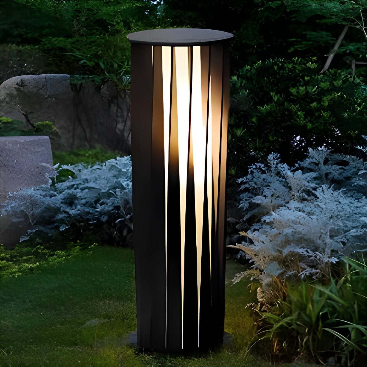 Creative Cylindrical LED Waterproof Black Modern Solar Pathway Light Walkway Floor Lamp - Flyachilles