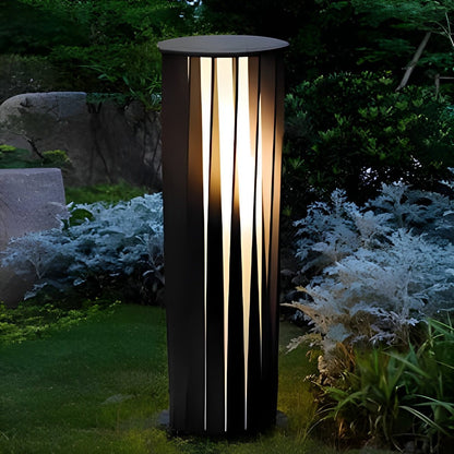 Creative Cylindrical LED Waterproof Black Modern Solar Pathway Light Walkway Floor Lamp - Flyachilles