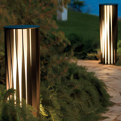 Creative Cylindrical LED Waterproof Black Modern Solar Pathway Light Walkway Floor Lamp - Flyachilles