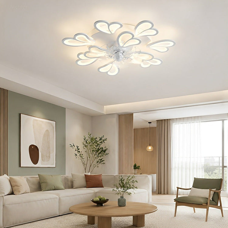 Creative Flower Shaped DC Motor LED Ceiling Fan Lights Chandelier - Flyachilles