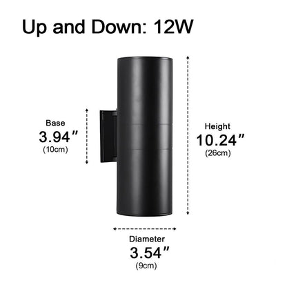 Cylinder Waterproof Outdoor Up and Down LED Exterior Wall Lights Spotlight - Flyachilles