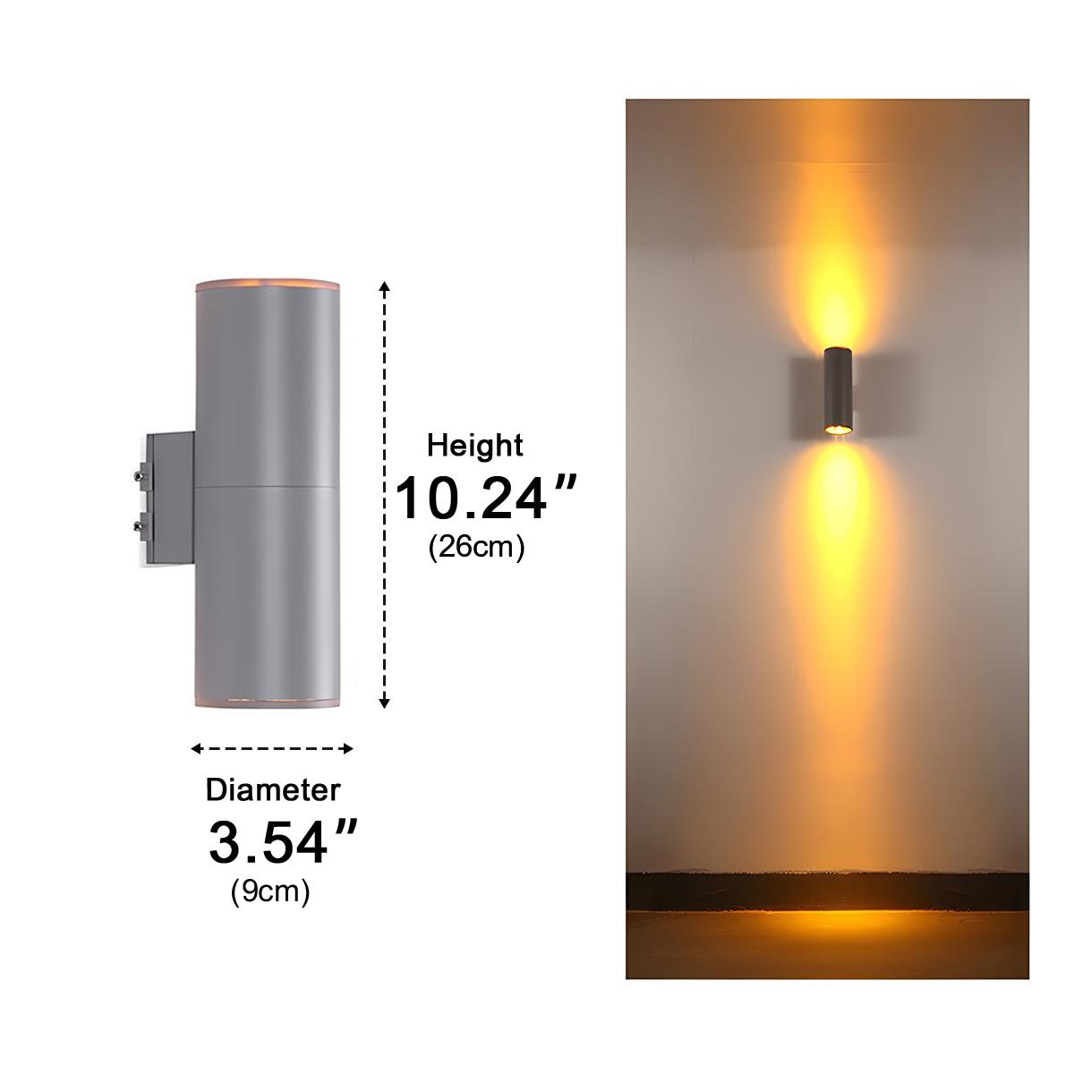 Cylinder Waterproof Outdoor Up and Down LED Exterior Wall Lights Spotlight - Flyachilles