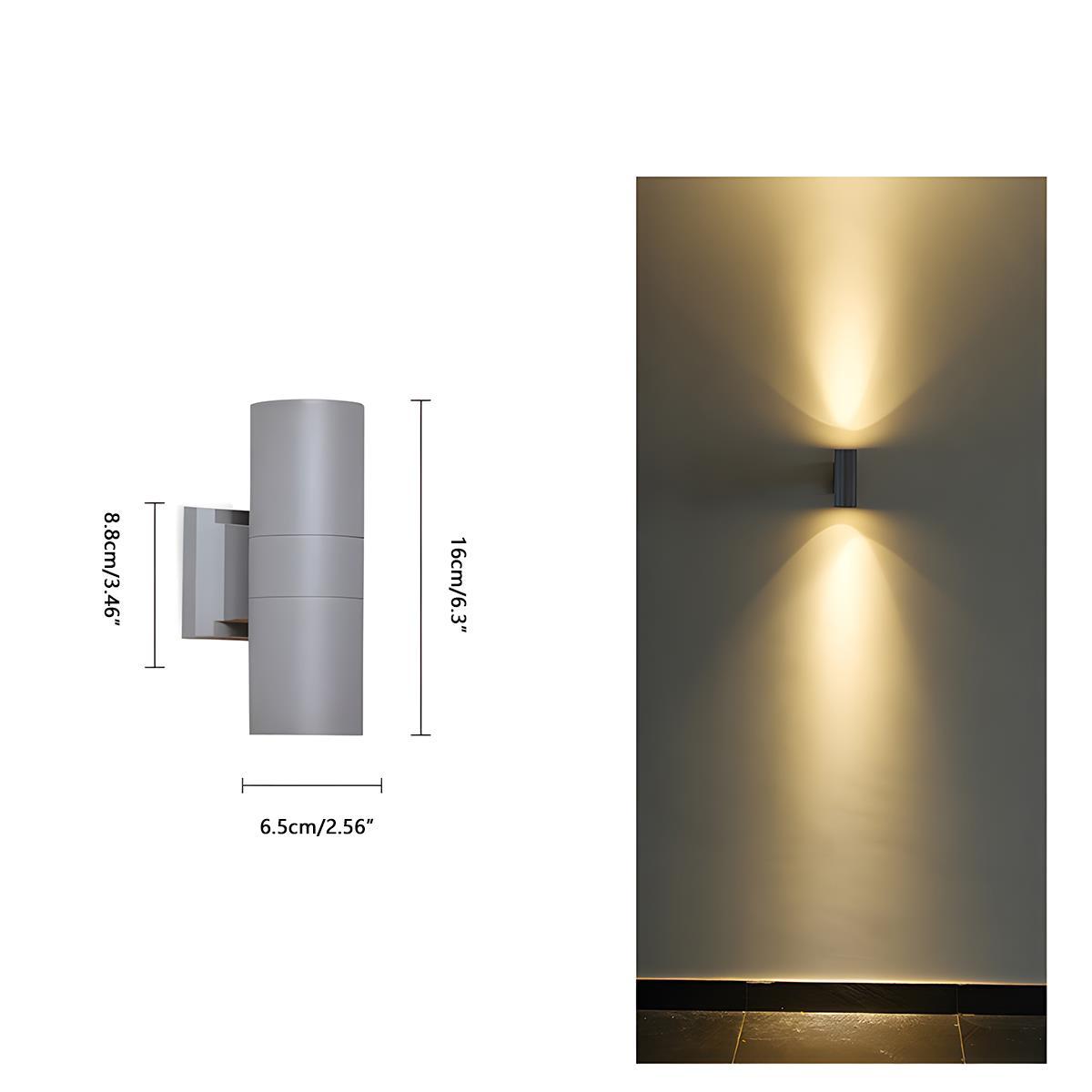 Cylinder Waterproof Outdoor Up and Down LED Exterior Wall Lights Spotlight - Flyachilles