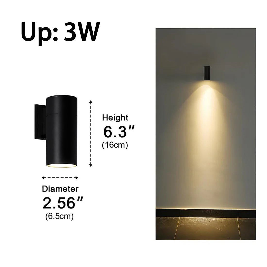 Cylinder Waterproof Outdoor Up and Down LED Exterior Wall Lights Spotlight - Flyachilles