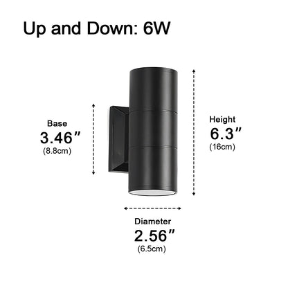 Cylinder Waterproof Outdoor Up and Down LED Exterior Wall Lights Spotlight - Flyachilles