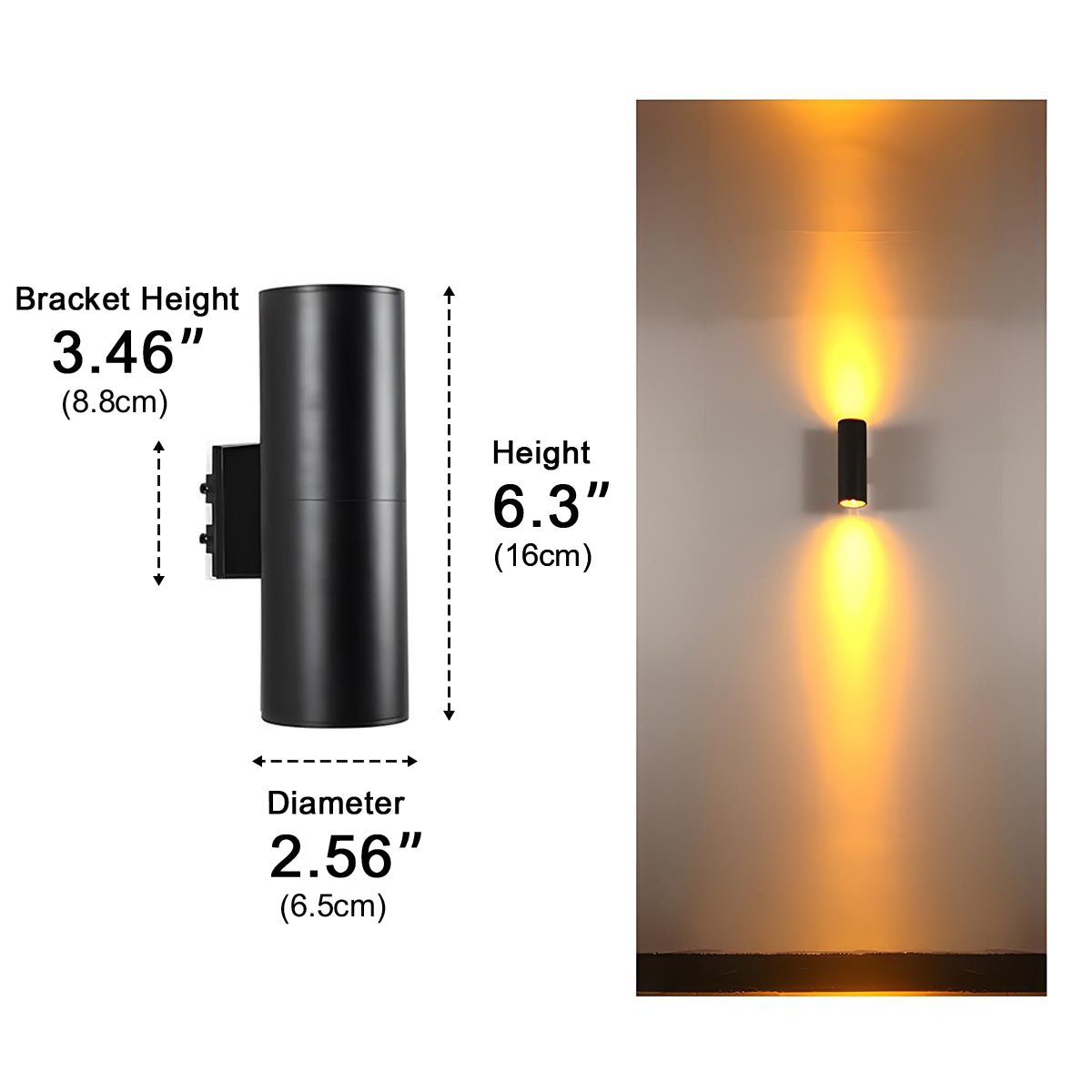 Cylinder Waterproof Outdoor Up and Down LED Exterior Wall Lights Spotlight - Flyachilles