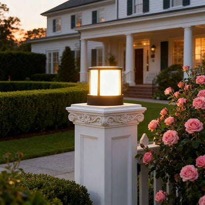 Cylindrical Aluminum LED Waterproof Black Outdoor Fence Post Lights - Flyachilles