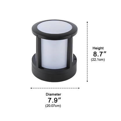 Cylindrical Aluminum LED Waterproof Black Outdoor Fence Post Lights - Flyachilles