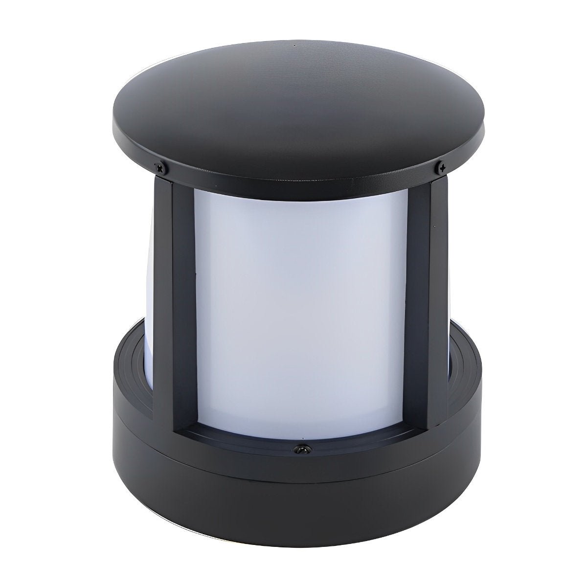 Cylindrical Aluminum LED Waterproof Black Outdoor Fence Post Lights - Flyachilles