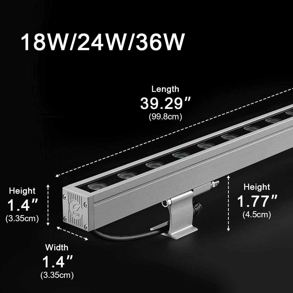 DC24V Low Voltage Waterproof Outdoor LED Wall Washer Lights 39.37&
