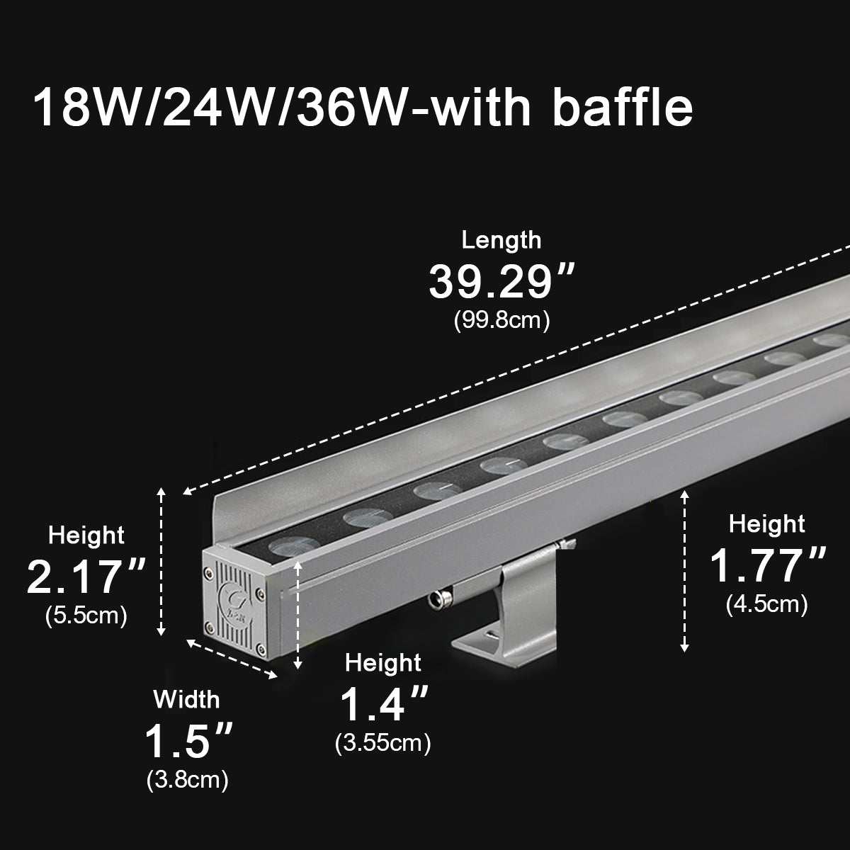 DC24V Low Voltage Waterproof Outdoor LED Wall Washer Lights 39.37&
