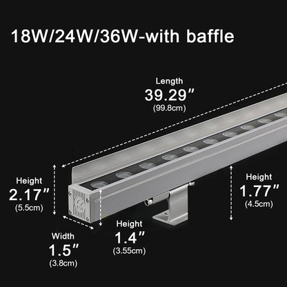 DC24V Low Voltage Waterproof Outdoor LED Wall Washer Lights 39.37&