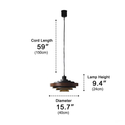 Dimmable Modern Japandi Shaded Drum Pendant Light - Flyachilles