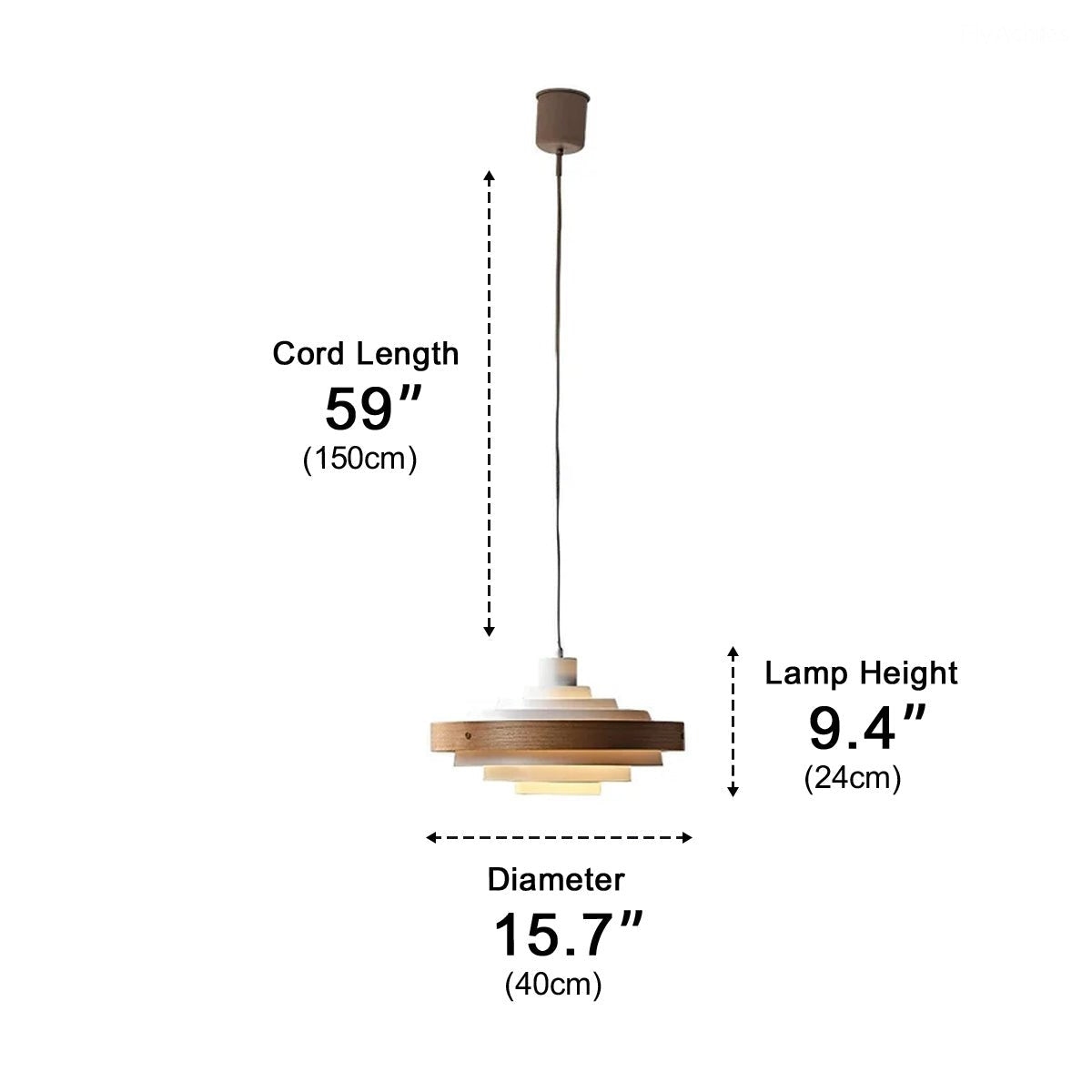 Dimmable Modern Japandi Shaded Drum Pendant Light - Flyachilles