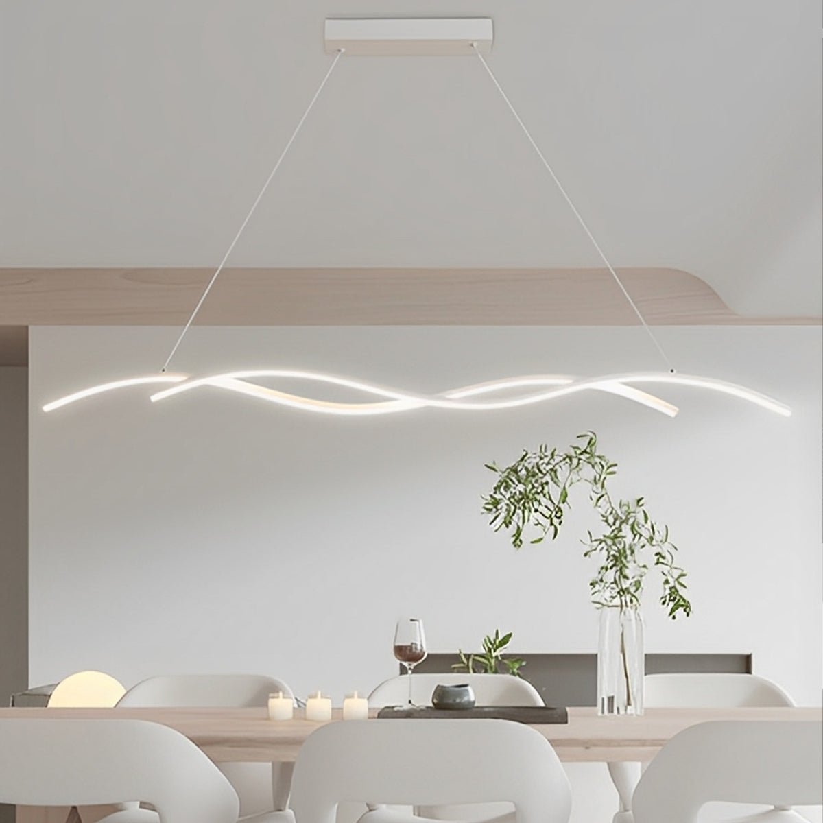 Dimmable Modern Minimalist Double Wave LED Pendant Light - Flyachilles