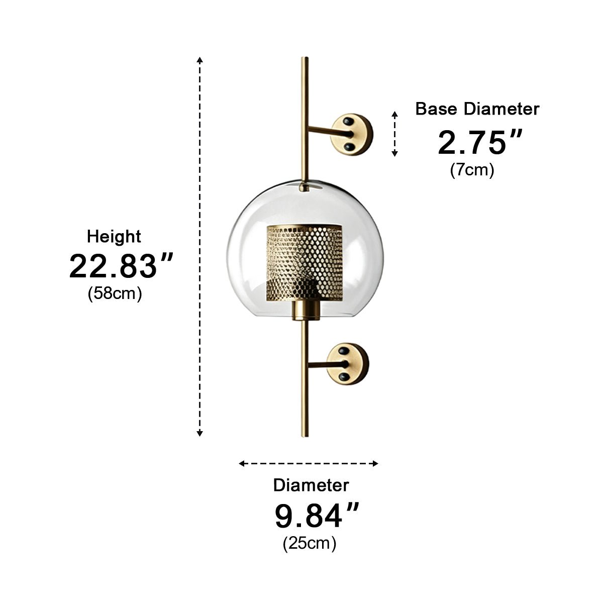 Dimmable Vintage Industrial Glass Globe LED Wall Sconces - Flyachilles