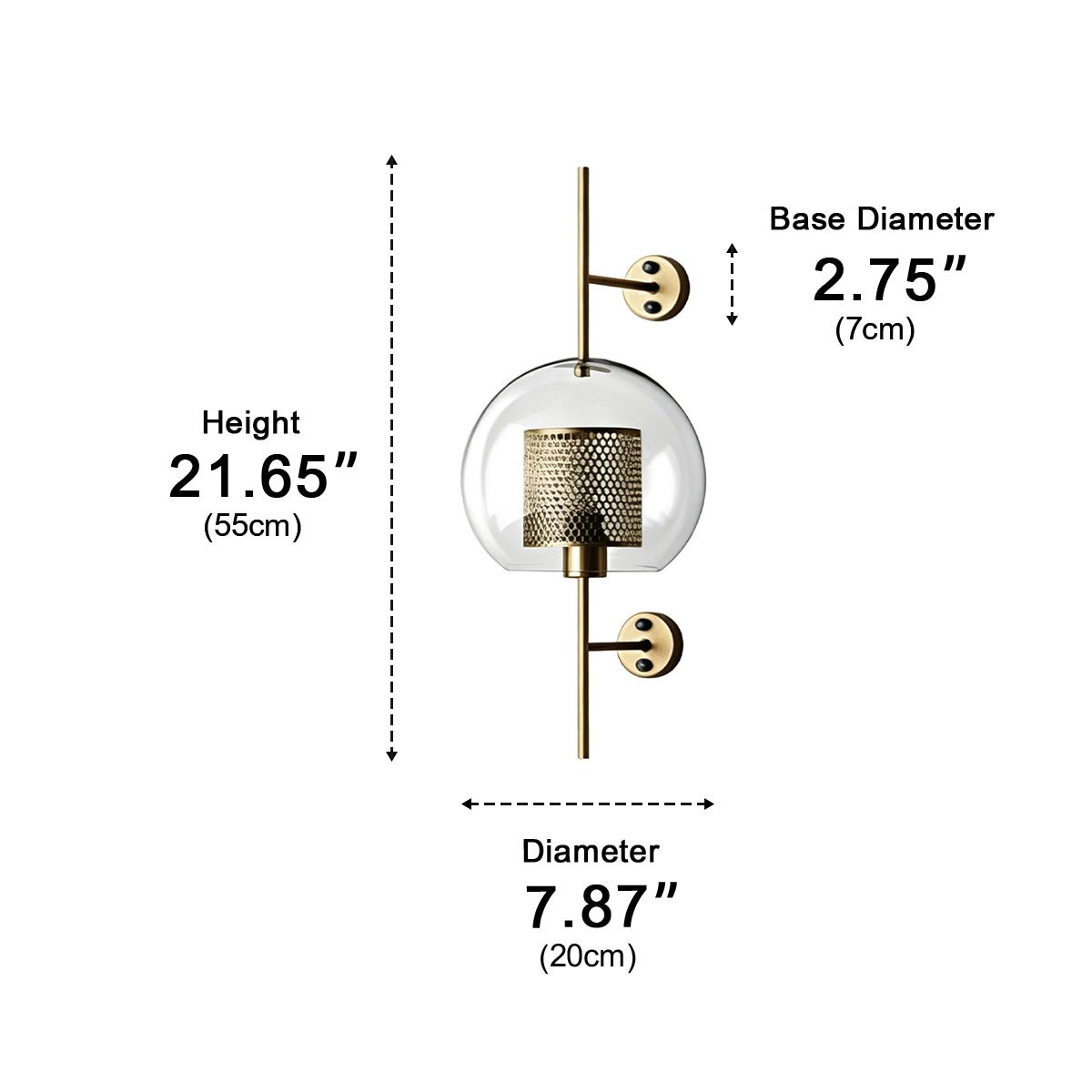 Dimmable Vintage Industrial Glass Globe LED Wall Sconces - Flyachilles