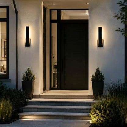 Dimmable Waterproof Rectangle Black LED Outdoor Wall Sconces - Flyachilles