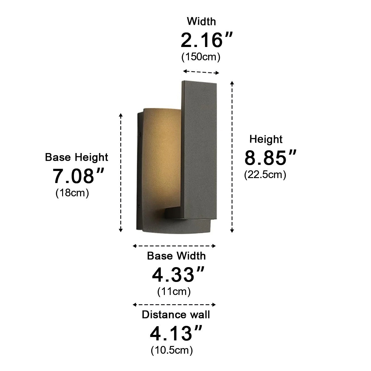 Dimmable Waterproof Rectangle Black LED Outdoor Wall Sconces - Flyachilles