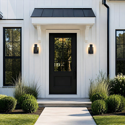 Dimmable Waterproof Rectangle Black LED Outdoor Wall Sconces - Flyachilles