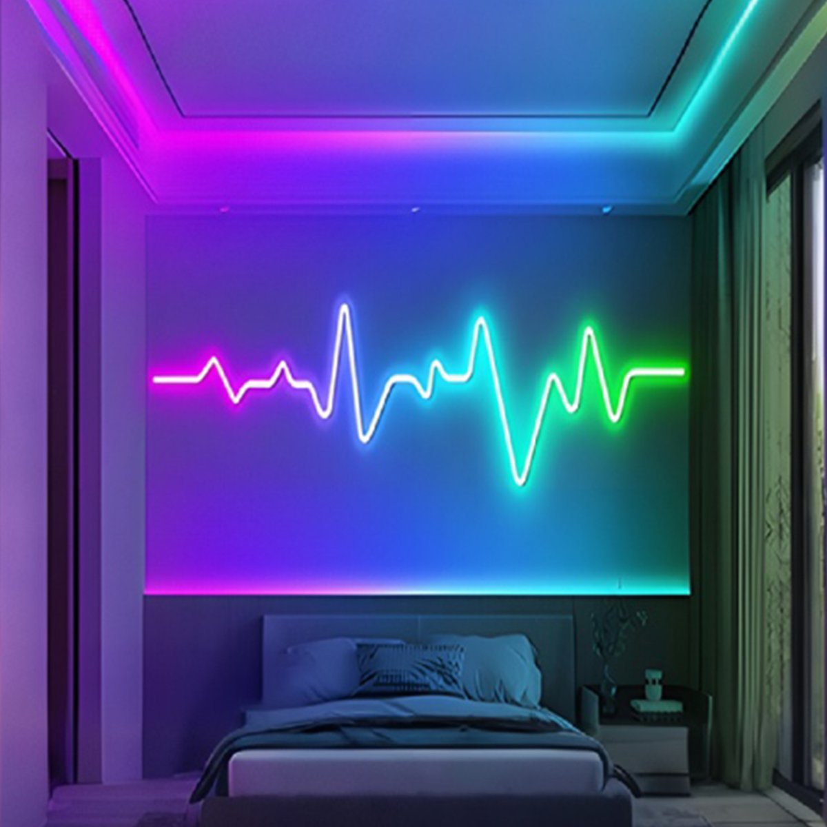 DIY RGB Recessed Atmosphere Streamer Flexible LED Neon Light Strip - Flyachilles