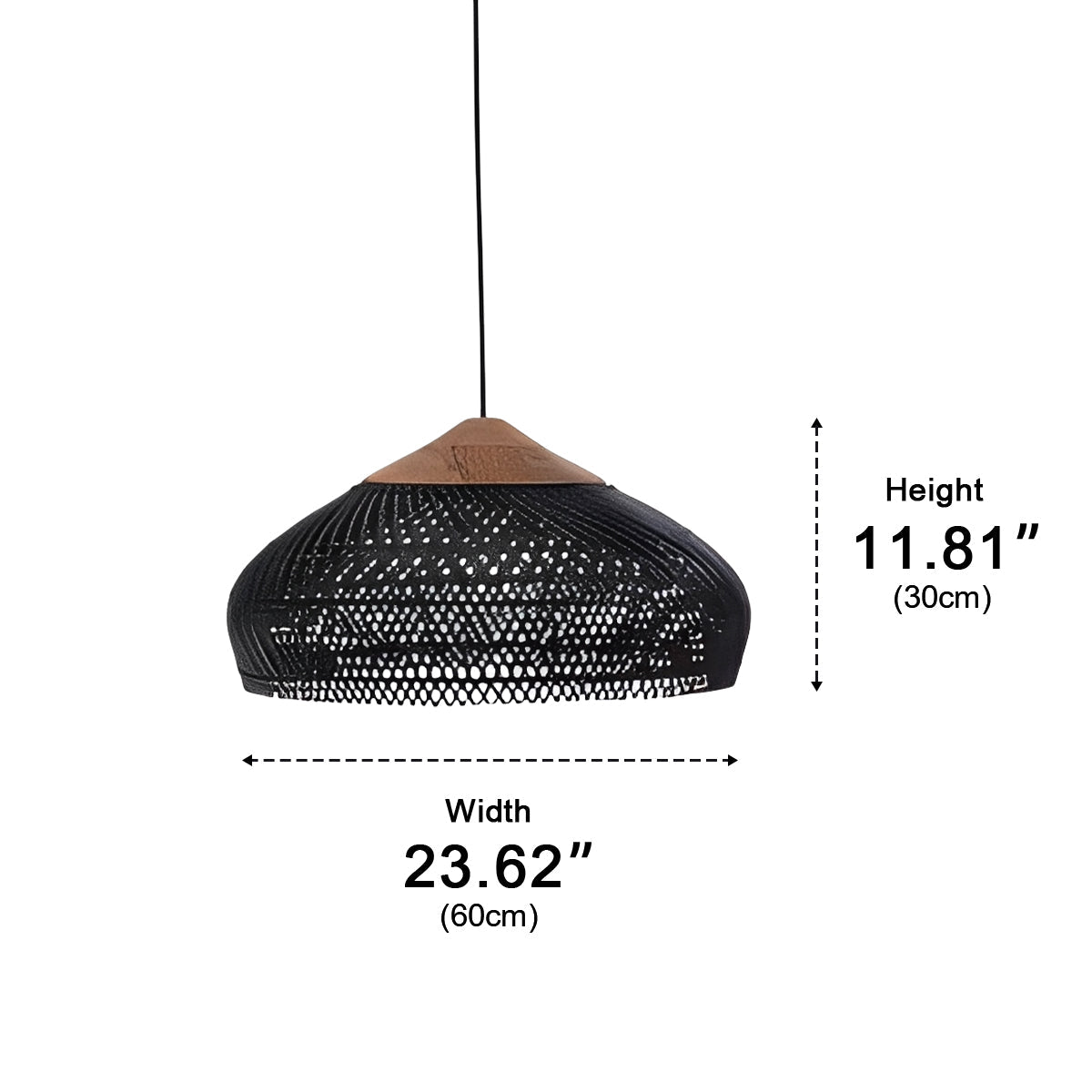 Dome - shaped Handmade Rattan Pendant Light – Boho Woven Hanging Lamp - Flyachilles