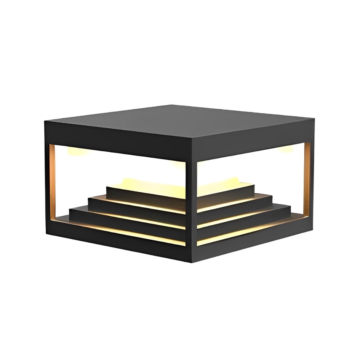 Enigma Eclipse Tower Square Steps Minimalistic Waterproof LED Black Modern Light - Flyachilles