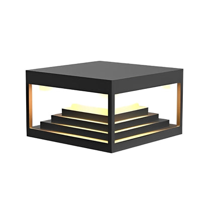 Enigma Eclipse Tower Square Steps Minimalistic Waterproof LED Black Modern Light - Flyachilles