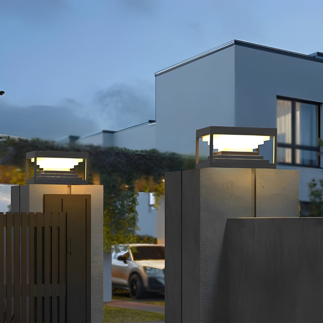 Enigma Eclipse Tower Square Steps Minimalistic Waterproof LED Black Modern Light - Flyachilles
