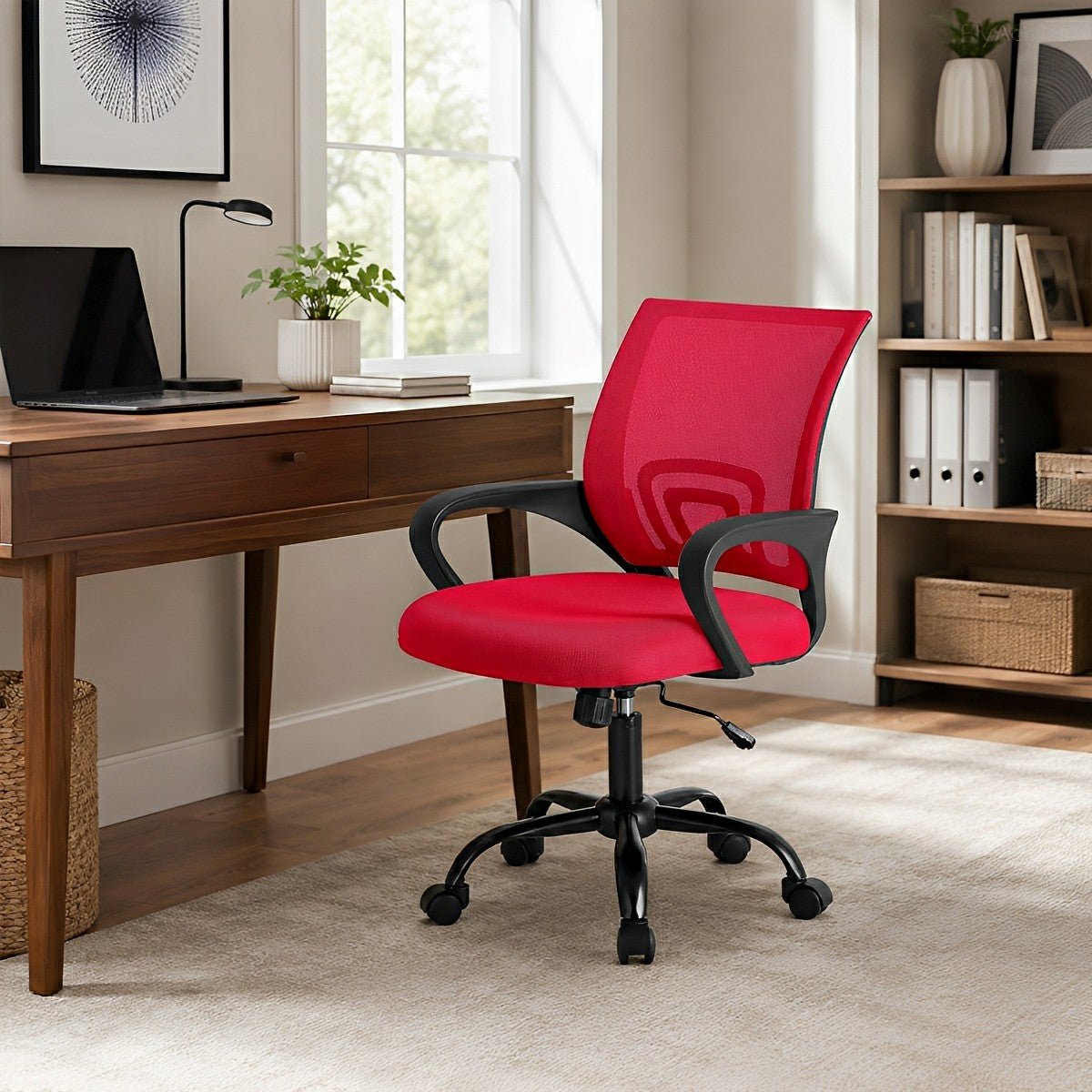 Ergonomic Mid-Back Chair – Lumbar Support &amp; Rocking - Flyachilles