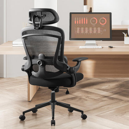 Ergonomic Office Chair Desk Chair Mesh Headrest&amp;Lumbar Support Computer Chair - Flyachilles