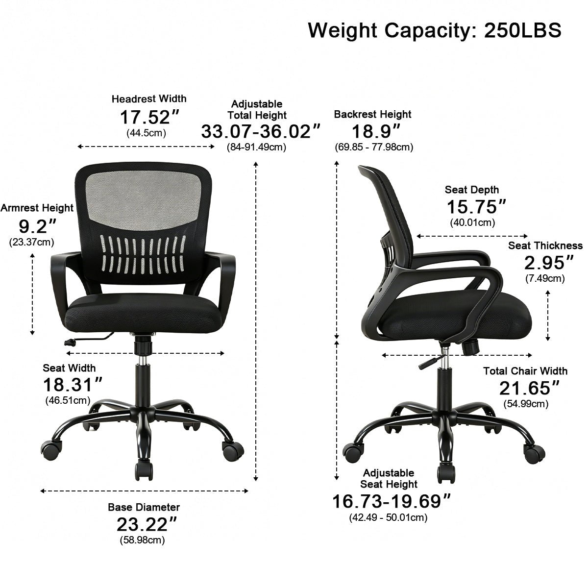 Ergonomic Reclining Office Chair with 350 lbs Capacity - Flyachilles
