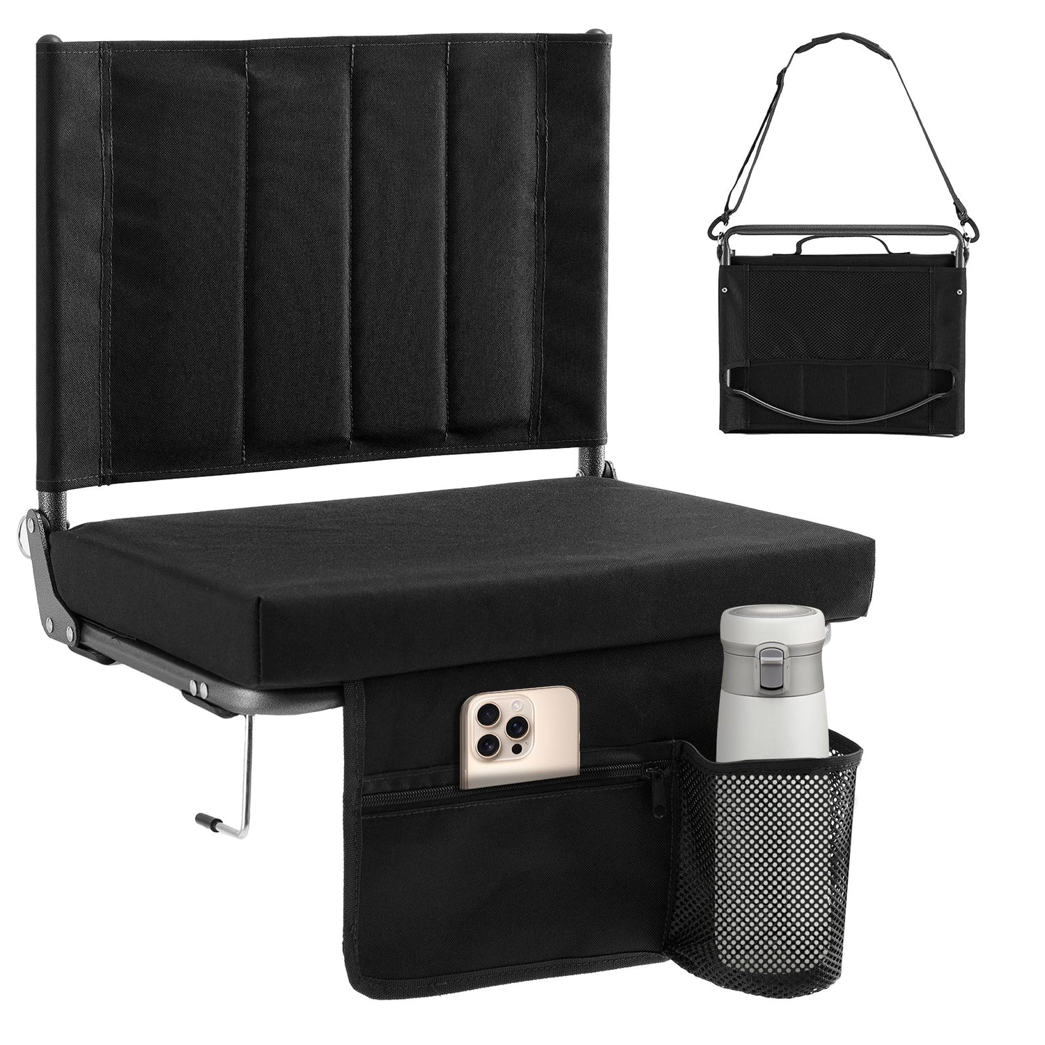 Folding Stadium Seat – Thick Cushion, 350 lbs, Non-Slip - Flyachilles