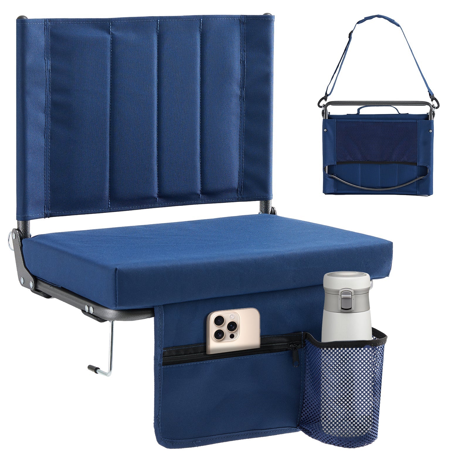 Folding Stadium Seat – Thick Cushion, 350 lbs, Non-Slip - Flyachilles