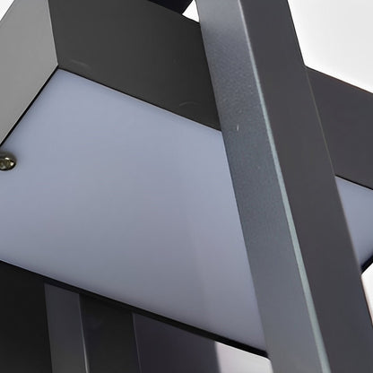 Geometric Rectangular LED Waterproof Black Outdoor Lighting Wall Sconce Lamp - Flyachilles