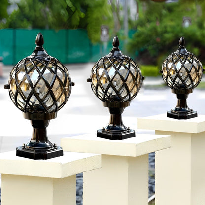 Glass Aluminum Round Ball Waterproof LED Outdoor Fence Post Lights - Flyachilles