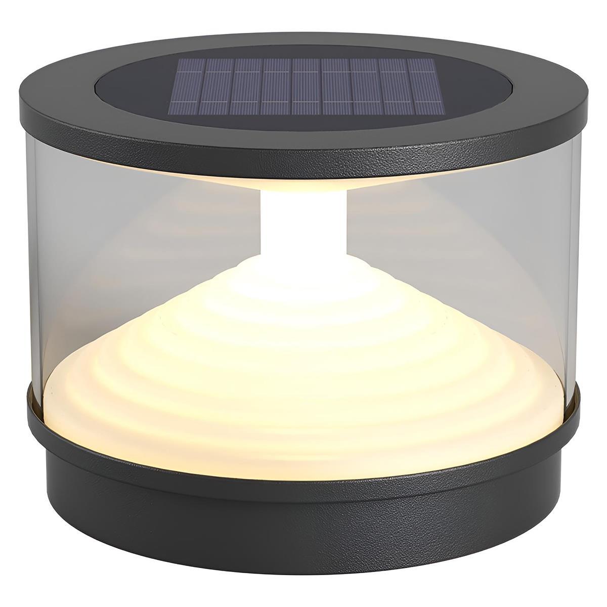 Gray Waterproof Solar Hourglass Outdoor Post Lights - Flyachilles