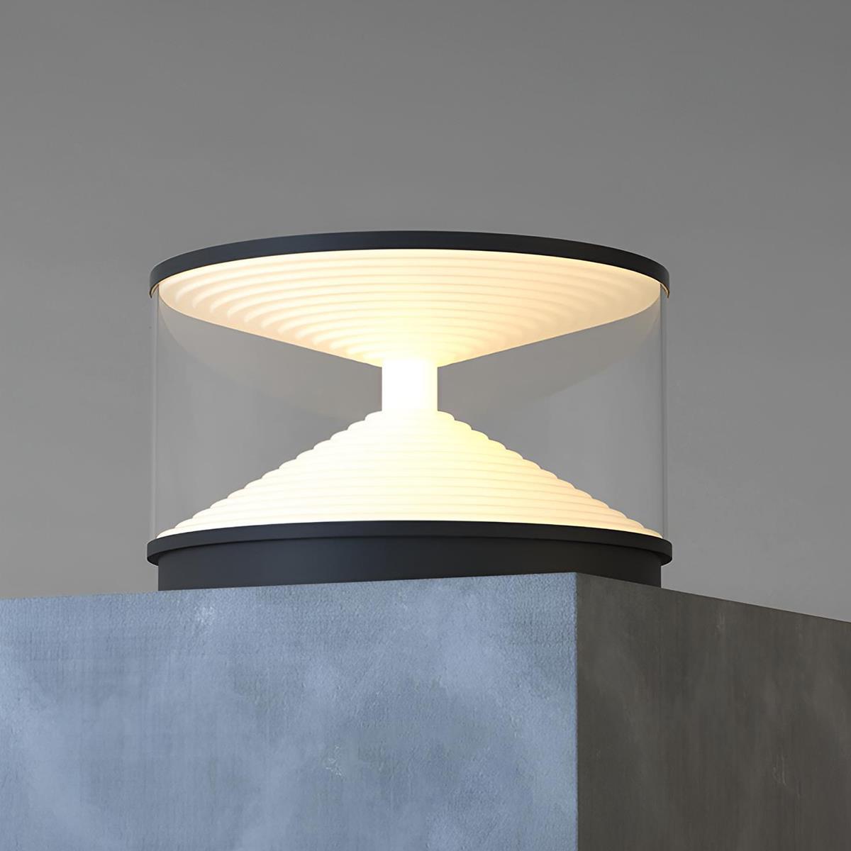Gray Waterproof Solar Hourglass Outdoor Post Lights - Flyachilles