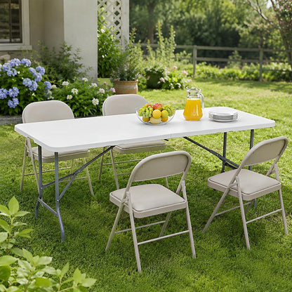Heavy Duty Folding Table with Handle – For Camping - Flyachilles