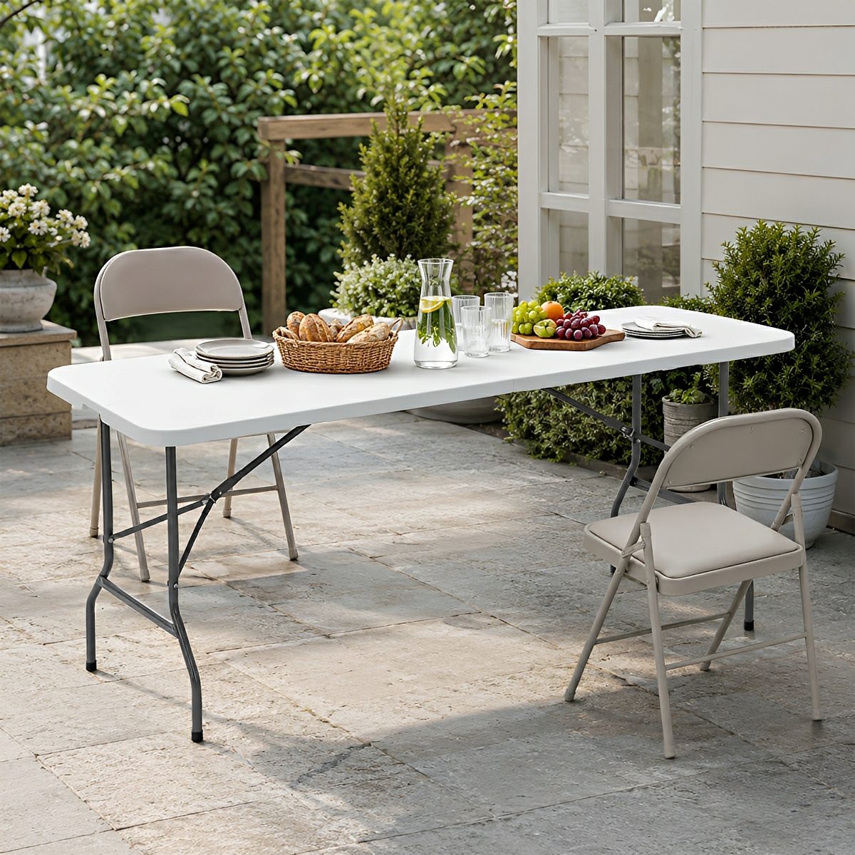 Heavy Duty Folding Table with Handle – For Camping - Flyachilles