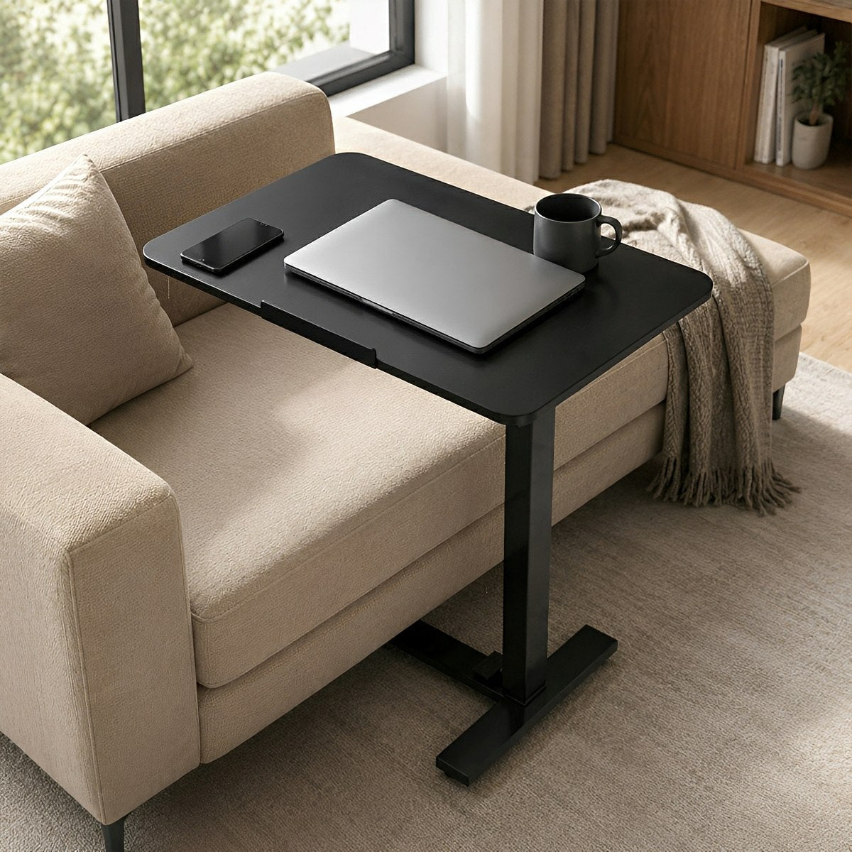 Height-Adjustable Bedside Table on Wheels – Portable - Flyachilles