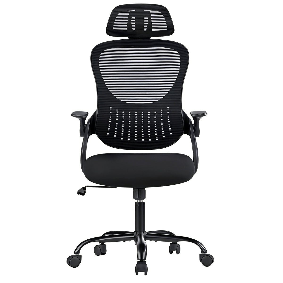 High Back Mesh Office Chair – Adjustable Headrest, Flip Arms - Flyachilles
