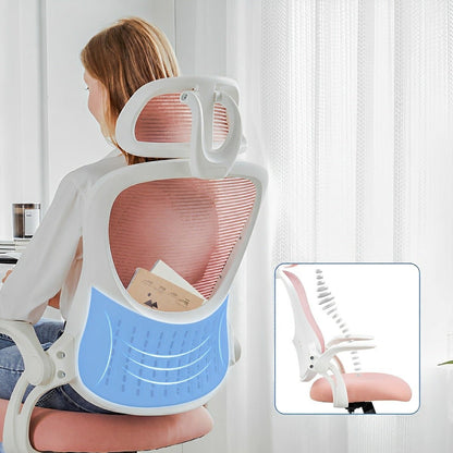 High Back Mesh Office Chair – Adjustable Headrest, Flip Arms - Flyachilles
